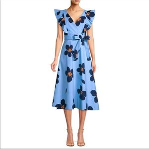 Kate Spade New York Grand Floral Midi Wrap Dress